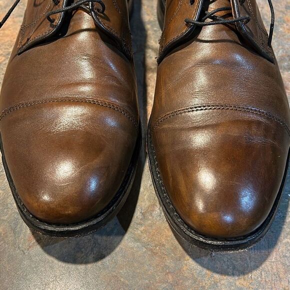 Allen Edmonds Lexington Brown Leather Captoe Derby Loafers Sz 9 - Picture 3 of 13